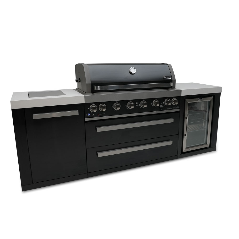 mont alpi black stainless bbq island fridge cabinet